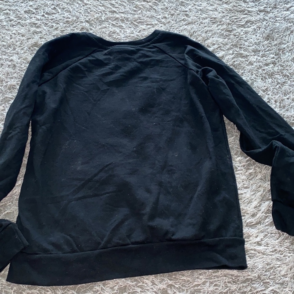 Peanuts Snoopy and Woodstock black Sequin rainbow graphic Sweatshirt - Picture 8 of 11